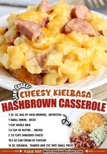 Hashbrown Casserole Dinner, Slow Cooker Cheesy Kielbasa Hashbrown, Cheesy Kielbasa Hashbrown Casserole, Kielbasa Hashbrown Casserole, Kielbasa Hashbrown, Slow Cooker Hashbrown Casserole, Kielbasa Crockpot, Cheesy Kielbasa, Kielbasa And Potatoes