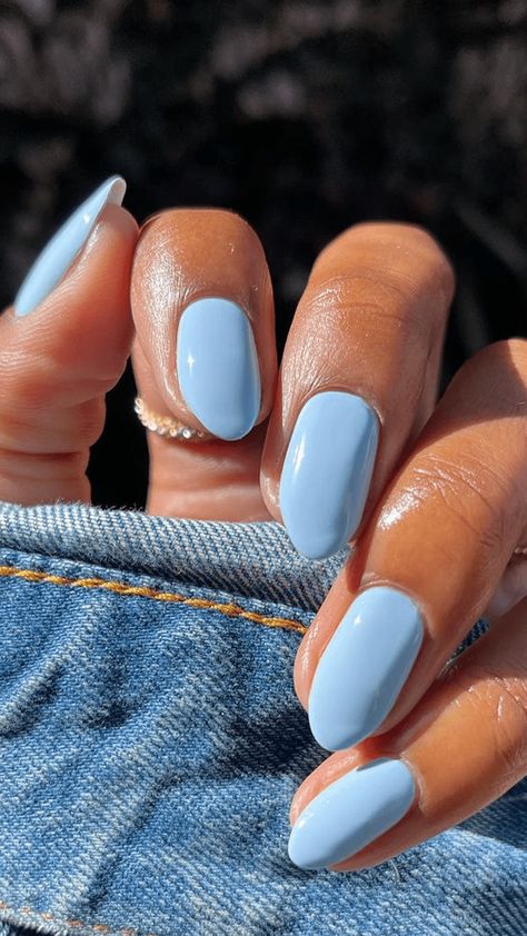 Blue Nail Ideas, Light Blue Nails, Baby Blue Nails, Summery Nails, Blue Nail Polish, Blue Nail Designs, Blue Nail, Beach Nails, Hot Nails