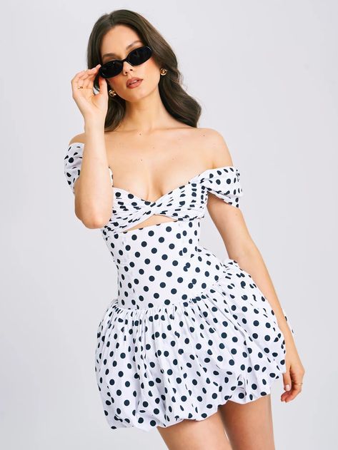 Polka dot long dress