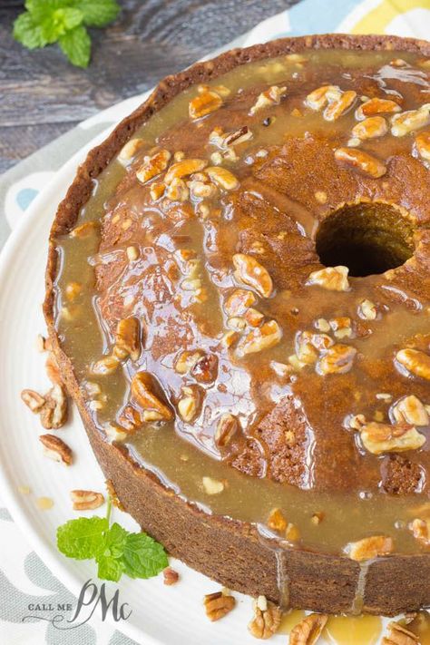 Praline Glazed Pumpkin Pound Cake recipe is soft, moist & fluffy. Smothered in a pecan praline sauce makes it even more rich and decadent. Praline Glaze, Pumpkin Pound Cake Recipes, Bakery Goodies, Autumn Desserts, Pumpkin Pound Cake, Baking Conversions, Fall Cake, Pound Cake Recipe, Family Meeting