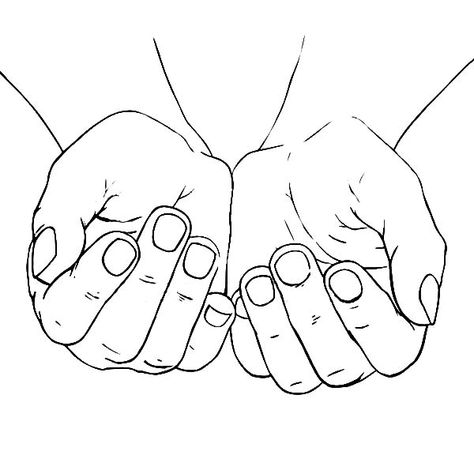 Hands Coloring Page, Hands Reference, Hands Drawing, Pages To Color, Female Hands, Hand Drawing Reference, Indian Tattoo, Cupped Hands, Anatomy Sketches