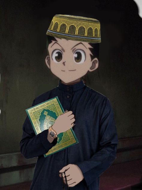 Halal Gon, Muslim Gon🫶 Muslim Anime Character, Muslim Anime Pfp, Halal Anime Pfp, Ramadan Profile, Halal Pfp, Muslim Pfp, Muslim Meme, Islamic Anime, Muslim Anime