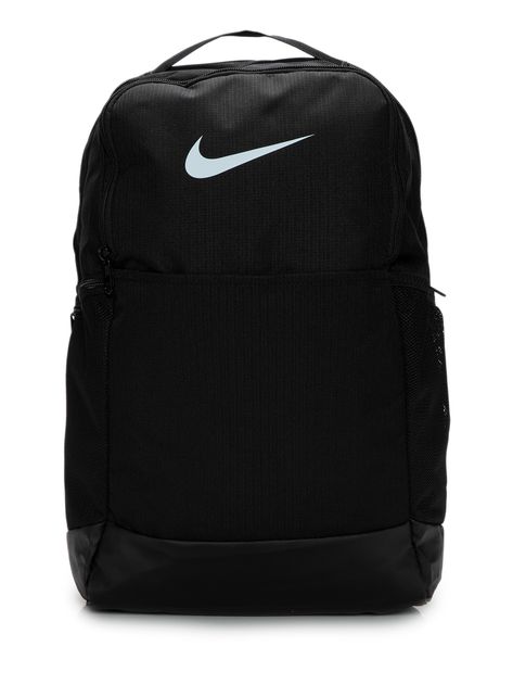 Mochila Masculina Nk Brsla M Bkpk, Nike.A mochila preta é confeccionada em lona. A peça possui tamanho grande, 3 compartimentos individuais, bolsos laterais, bolso frontal, alça de mão em gorgurão, alças posteriores acolchoadas e ajustáveis, recorte na parte inferior,  logo da marca em cor contrastante aplicada na parte frontal, acabamento pespontado e fechamento superior por zíper.Material: LonaCor: PretoMarca: Nike Nike A, Backpacks, Nike, Quick Saves