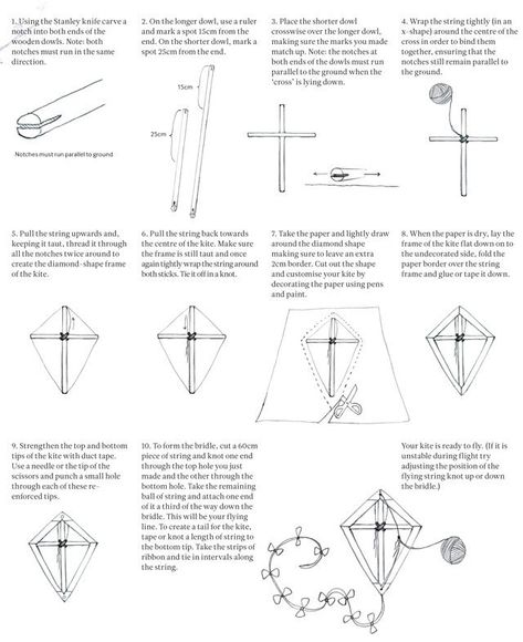 Craft Corner - How to make a kite Day Program Activities, Homemade Kites, Kite Building, Make A Kite, Science Experiments Kids Preschool, Diy Kite, Kites Craft, Kite Making, Kite Designs