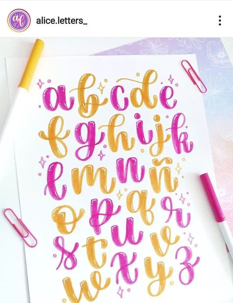 Modern calligraphy alphabet