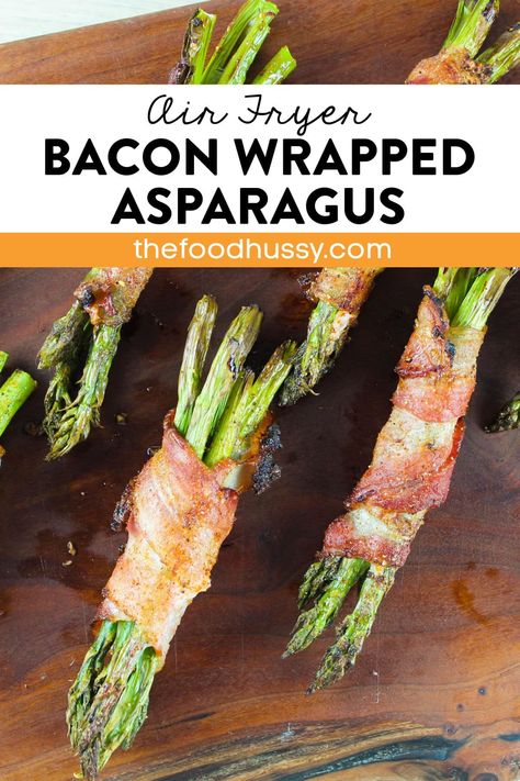 This Air Fryer Bacon Wrapped Asparagus recipe is delicious as a side dish with bundles of crunchy fresh asparagus wrapped in meaty bacon! via @foodhussy Homemade Chicken And Noodles, Bacon Wrapped Asparagus Recipes, Air Fryer Bacon, Shaved Parmesan, Wrapped Asparagus, Asparagus Bacon, Bacon Wrapped Asparagus, Cooking Bacon, Low Carb Side Dishes