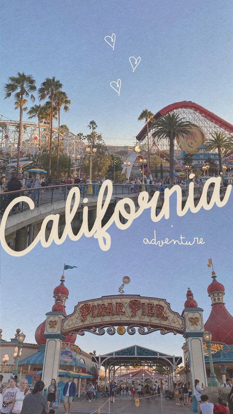 #disneyland #californiaadventure Disneyland California Wallpaper, Disney California Adventure Aesthetic, California Adventure Pictures, California Adventure Aesthetic, Disneyland Aesthetic California, Disneyland California Aesthetic, Downtown Disney California, Disneyland California Pictures, Disneyland Wallpaper