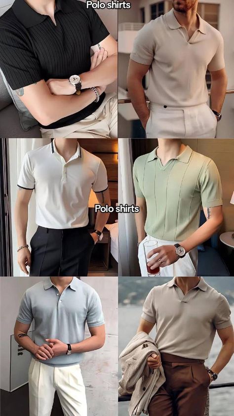 T Shirt Combination For Men, Guys Fits Formal, Button Up Shirt Men Outfits Classy, Polo Streetwear Outfit, Parijanoutfits Men, Summer Academia Outfits Men, New Money Outfits Men, Men Summer Outfit Aesthetic Vintage, Color Combinations For Clothes For Men