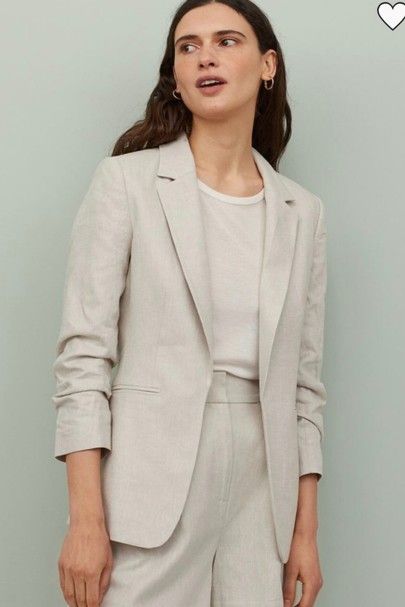 Shirt Jacket Outfit Women, Summer Jackets For Women, Jacket Outfit Women, Fitted Jacket, Tuxedo Dress, Linen Jacket, Summer Jacket, Pantalon Large, Light Summer