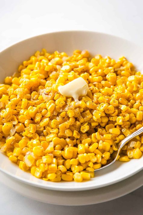 Here’s how to cook frozen corn so it tastes fresh—and not mushy. The secret? A little butter and a few minutes in a skillet. Frozen corn is a pantry staple. This easy recipe starts with a bag of frozen corn and makes it taste amazing. Ingredients. Frozen Corn: Any plain frozen kernel corn works in...Read More Recipes Using Frozen Corn, Best Frozen Corn Recipe, How To Cook Frozen Corn, Frozen Corn In Oven, Frozen Corn In Crockpot, Recipes With Frozen Corn, Corn Kernel Recipes, Frozen Corn Recipes Side Dishes, Freezer Corn Recipe