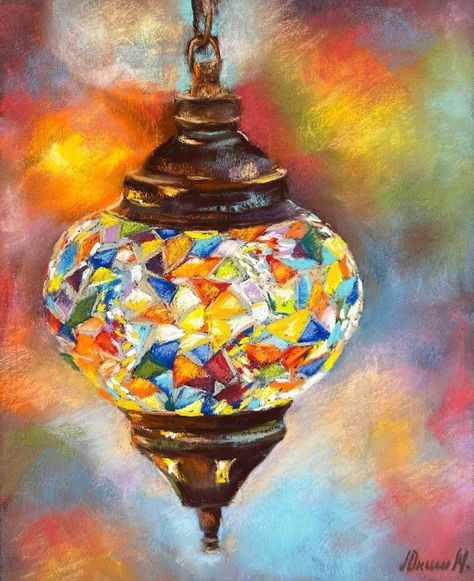 Turkish Culture Art, Iraqi Paintings, Art Styles Cartoon, Ap 2d Art, Turkish Painting, Turkish Lanterns, Lantern Painting, Cafe Logo Design, Soft Pastel Art