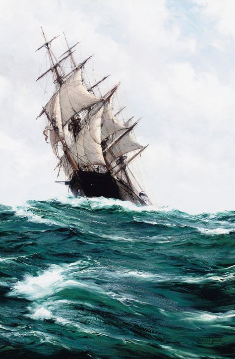 Montague Dawson, F.R.S.A., R.S.M.A. (Chiswick 1895-1973 Midhurst) | Caliph at sea in a fresh breeze | 20th Century, Paintings | Christie's Ghost Ship Art, Montague Dawson, 20th Century Paintings, Century Boats, Sailing Art, Old Sailing Ships, Maritime Art, Watercolor Subjects, Ship Drawing