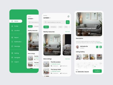 Hotel accommodation app | UI UX Design By: Alan Love Instagram: @ux.alanlove Hotel App, Hotel Booking App, Hamburger Menu, App Ui Ux Design, Travel Website Design, Ui Design Principles, Menu Design Inspiration, App Design Layout, Navigation Design