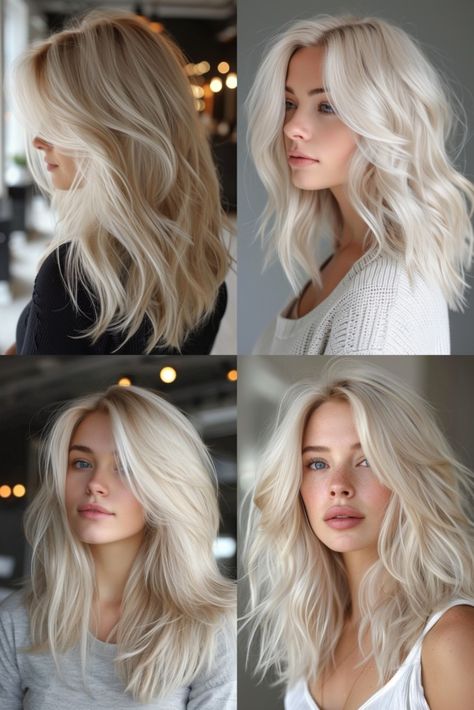 Fall Blonde Hair, Platinum Blonde Hair Color, Blonde Hair Transformations, Blonde Hair Inspiration, Winter Hair Color, Winter Hair, Hair Shades, Platinum Blonde Hair, Hair Dye Colors