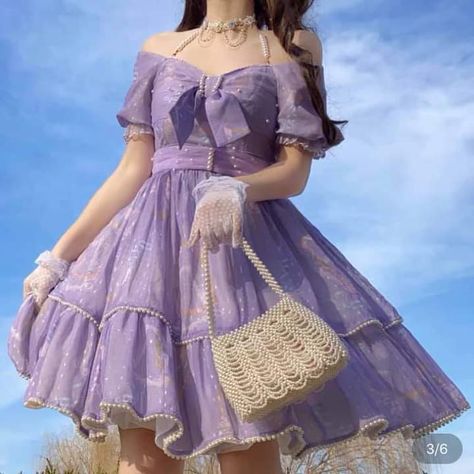 Fairy Outfit, Old Fashion Dresses, Purple Outfits, Kawaii Dress, Fairytale Dress, Korean Girl Fashion, Korean Dress, Dress Purple, Really Cute Outfits