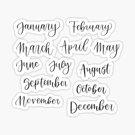 amberlart Shop | Redbubble Days Of The Month, Calligraphy Quotes Doodles, Pink Happy Birthday, Tattoo Outline Drawing, Rainbow Paper, Outline Drawing, Calligraphy Quotes, Months Of The Year, Letter Stickers