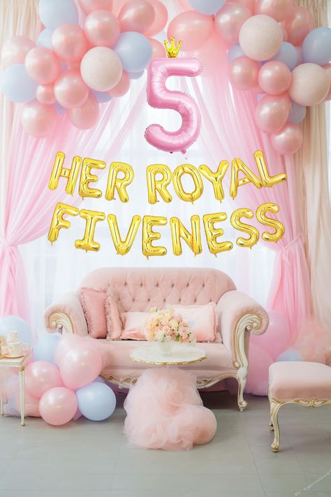 Check out this lovely Princess birthday party ideas. If you are planning a Princess birthday for a 5 year old girl, you won't want to miss this Her Royal Fiveness birthday Party. Some of my favorite parts include the Princess birthday cake, Princess birthday party food, Her Royal Fiveness Princess birthday party decorations, the Princess birthday party favors. Fabulous 5 Birthday Party, Her Royal Five Ness Birthday, Her Royal 5 Ness Birthday Ideas, Five Year Old Princess Birthday Party, 5th Birthday Ideas For Girls Themes Princess, Princess Fifth Birthday Party, Generic Princess Birthday Party, Royal Birthday Party Theme, Royal 5ness Birthday Cake