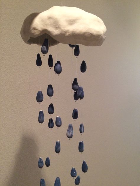 My little ceramic rain cloud☔️ Cloud Ceramic Art, Clouds Ceramics, Rain Sculpture, Ceramic Clouds, Cloud Pottery, Cloud Sculpture, Ceramic Mobile, Cloud Clay, Clay Cloud