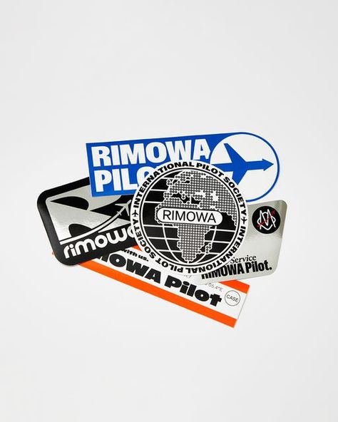 RIMOWA on Instagram: "Spark up your nostalgia with the latest RIMOWA sticker set inspired by airlines of the nineties." Airline Design Branding, Rimowa Stickers, Plane Graphic Design, Rimowa Sticker, Pilot Stickers, Airline Design, Aviation Stickers, Chicago Graphic Design, Travel Magazine Design