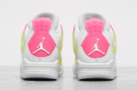 Jordan 4 Lemon Venom, Jordan 4 White, White Jordans, Jumpman Logo, Nike Models, 4 Girls, Jordan 4 Retro, Air Jordan 4, Air Jordan 4 Retro