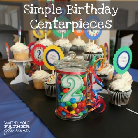 Centerpieces | Simple Birthday Centerpieces} - Wait Til Your Father Gets Home Simple Birthday Centerpieces, Diy Plant Decor, Plant Decor Ideas, Monday Funday, Graduation Party Centerpieces, Simple Birthday, Birthday Centerpieces, Baseball Birthday, Barbie Birthday