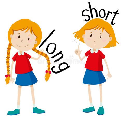 Opposite adjectives long and short. Illustration , #Aff, #long, #adjectives, #Illustration, #short #ad Opposites Preschool, Ingles Kids, English Opposite Words, English Adjectives, English Worksheets For Kids, Flashcards For Kids, English Language Teaching, English Lessons For Kids, English Activities