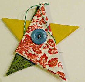 Folded Fabric Star, Christmas Decorations Sewing, Fabric Star, Christmas Fabric Crafts, Christmas Sewing Projects, Star Ornaments, Fabric Christmas Trees, Folded Fabric Ornaments, Folded Fabric