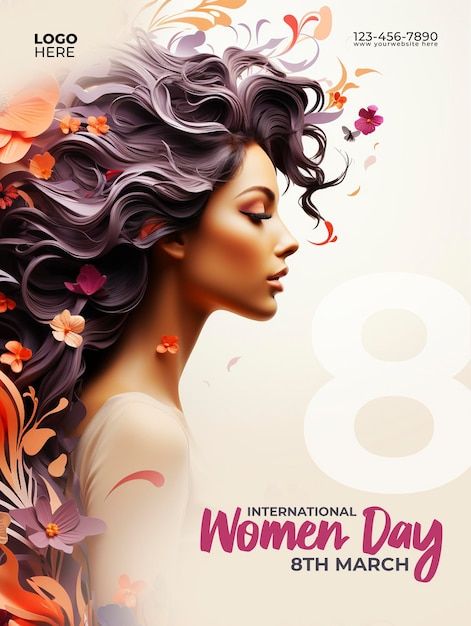 PSD international womens day 8th march | Premium Psd #Freepik #psd #stop #background #history #woman March Travel, Minimalist Skincare, Women's Day 8 March, Brightening Skincare, 8th March, Balcony Grill, Balcony Grill Design, Night Time Skin Care Routine, 8 March