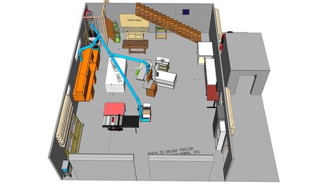 30×40 Shop Part 3: Tool Layout 30x40 Shop, Wishing Well Plans, Table Saw Extension, Woodshop Tools, Lumber Rack, Router Lift, Square Tool, Workshop Layout, Plunge Router