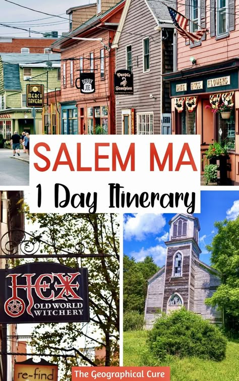 Pinterest pin for things to do in Salem Planning A Trip To Salem Ma, Salem Trip Bucket Lists, A Day In Salem Ma, Top Things To Do In Salem Ma, Halloween In Salem Massachusetts, Things To Do In Salem Ma, Half Day In Salem Ma, Salem Massachusetts Pictures, 1 Day In Salem Ma