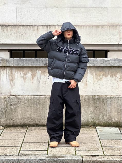 Sweetwear Outfit, Protect Ldn, Timberland Outfit, Bubble Jacket Men, Fits For Guys, Shell Pants, Snowboarding Style, Cute Nike Outfits, Fire Fits