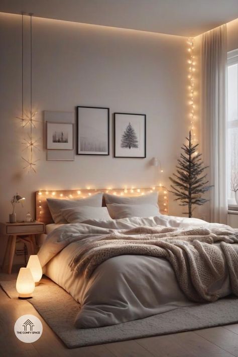 Feeling the winter chill? Let’s warm things up with some cozy lighting! Explore how to use lamps, fairy lights, and dimmers to create a snug bedroom atmosphere. These tips are not just about aesthetics; they’re about comfort and relaxation. Embrace the winter vibes and turn your bedroom into a cozy retreat with our easy-to-follow advice!#WinterNights #CozyHome #LightingTips #BedroomInspo #Warmth Chill Bedroom Vibes, Chill Bedroom, Bedroom Atmosphere, Bedroom Aesthetic Cozy, Moody Rustic, Comfy Space, Cozy Bedroom Ideas, Cozy Lighting, Winter Bedroom