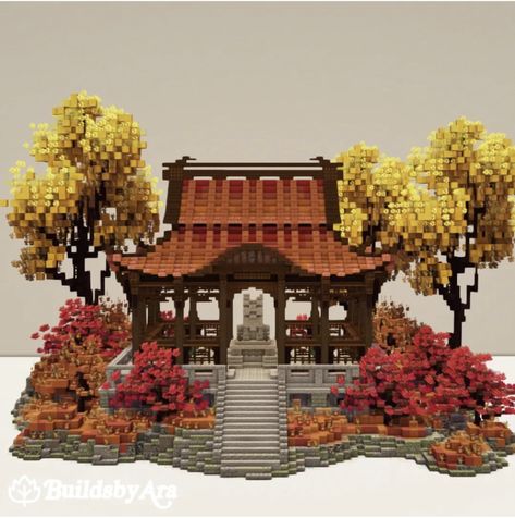 Minecraft Japanese Block Palette, Beehive Area Minecraft, Minecraft Waypoint Build, Indian Minecraft Builds, Orange Minecraft Aesthetic, Minecraft Asian Architecture, Minecraft Pagoda Tutorial, Minecraft Japanese Tree, Minecraft Sun And Moon Build