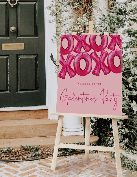 Valentine Slumber Party, Galentines Party Welcome Sign, Galentines Party Sign, Valentines Welcome Sign, Galentine's Day Slumber Party, Galentines Party Banner, Galentines Event Ideas, Galentine Party Decor, Galentines Night In