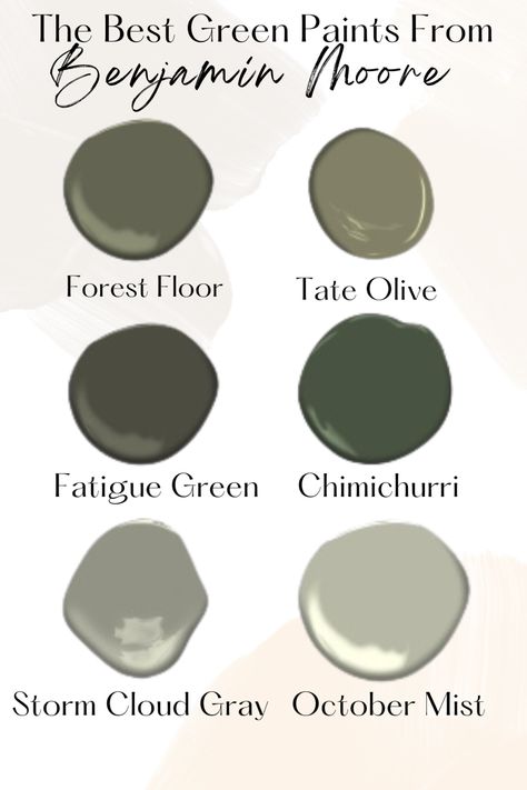 Olive Green Paint Benjamin Moore, Tate Olive Benjamin Moore Kitchens, Rustic Green Paint Colors, Pewter Green Benjamin Moore, Benjamin Moore Green Accent Wall, Fatigue Green Benjamin Moore, Benjamin Moore Green Door, Army Green Paint Colors, Ash Wood Moss Benjamin Moore