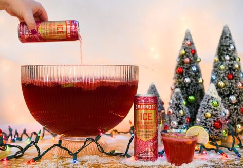 Tis the Season for Smirnoff ICE Red, White & Merry Holiday Punch Red White And Merry Cocktails, Smirnoff Red White And Merry, Smirnoff Recipes, Smirnoff Red, Alcohol Food, Raspberry Sherbet, Holiday Berries, Smirnoff Ice, Merry Berry