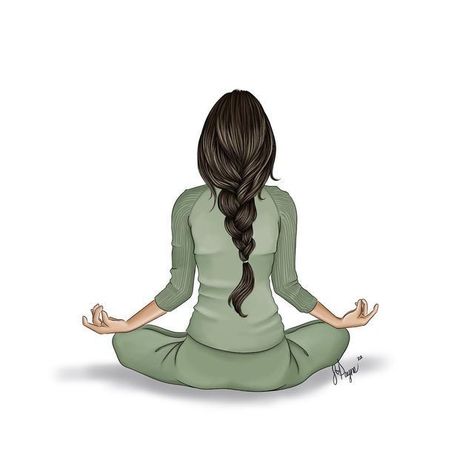 Yoga Cartoon, Photo Yoga, Yoga Drawing, Bullet Art, Meditation Poses, Yoga Illustration, Spiritual Artwork, Yoga Art, Girly Art Illustrations