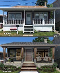 25 Front Porch Decorating Ideas to Make Your Entry More Inviting | brick&batten Front Porch Seating Area, Porch Seating Area, Long Front Porch Decorating Ideas, Long Front Porch, Porch Seating, Front Porch Seating, Front Porch Remodel, Front Porch Decorating Ideas, Exterior House Renovation