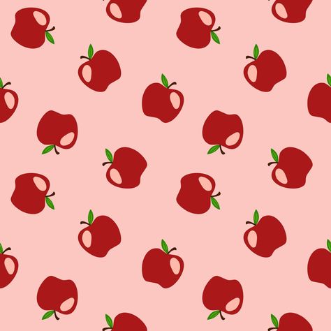 Seamless background vector red apples on pink background. Apples Wallpaper, Background Fruit, Cheese Ramen, Fruit Background, Apple Illustration, Fruit Prints, Pink Flowers Background, Apple Vector, Apple Background