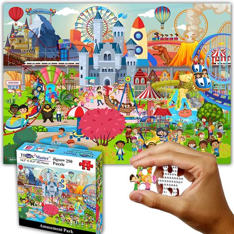 Amazon.com: Think2Master Amusement Park 250 Pieces Jigsaw Puzzle Fun Educational Toy for Kids, School & Families. Great Gift for Boys & Girls Ages 8+ to Stimulate Learning. Size: 14.2” X 19.3” : Toys & Games Large Puzzle Pieces, Fun Activities To Do, Gift For Boys, Toy For Kids, Colorful Artwork, Educational Toys For Kids, Activities To Do, Puzzles For Kids, Book Box