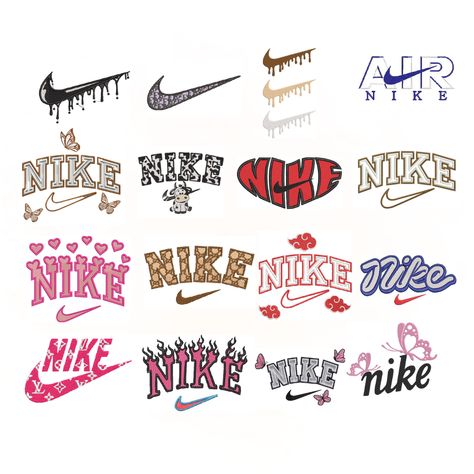 Nike Embroidery Designs Bundle Cute Cricut Hoodie Ideas, Nike Custom Sweatshirts, Custom Hoodies Ideas Design, Custom Hoodies Ideas, Nike Drawing, Nike Embroidery Design, Anime Embroidery Designs, Tshirt Printing Business, Nike Embroidery