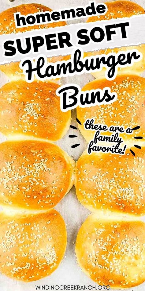 A freshly baked hamburger bun topped with sesame seeds on a cookie sheet. Homemade Burger Buns Recipe, How To Make Hamburger Buns, Hamburger Bun Recipe No Egg, Hamburger Rolls Recipe, Soft Hamburger Bun Recipe, Soft Hamburger Buns, Hamburger Buns Recipe, Buns Recipe Easy, Homemade Burger Buns