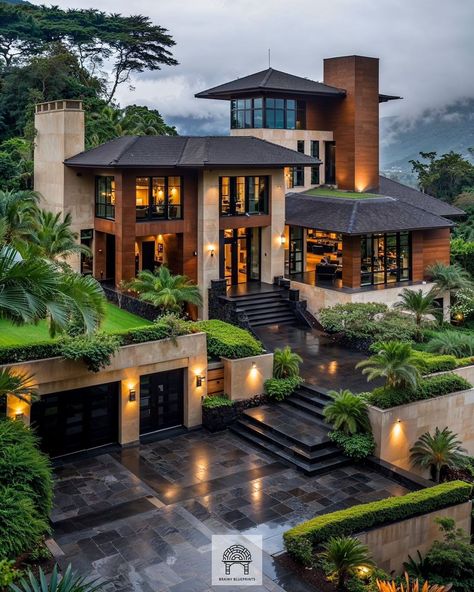 Elevation Design Single Floor, Island Home Exterior, Home Front Elevation Design, 21 Aesthetic, Dream House Pictures, Home Front Elevation, Front Elevation Design, Luxury Homes Exterior, Mansion Exterior