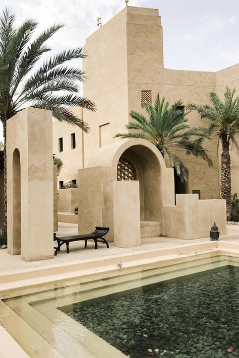 Desert Resort, Genius Loci, Desert Oasis, Desert Homes, Islamic Architecture, Chanel Bags, Dream Home Design, 인테리어 디자인, Marrakech