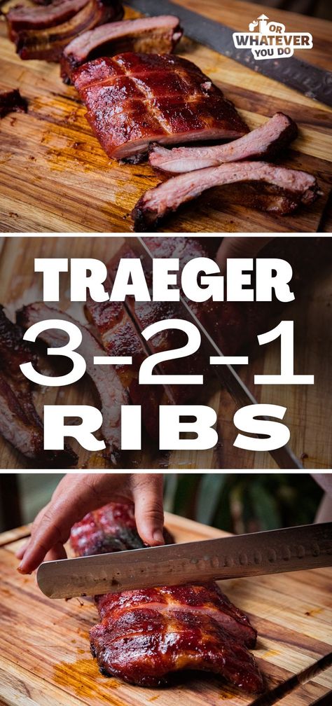 3 2 1 Smoked Ribs, Pellet Grill Ribs, 321 Smoked Ribs, Best Ribs, Traeger Cooking, Pork Back Ribs, Traeger Grill Recipes, Smoked Pork Ribs, Outdoor Cooking Recipes