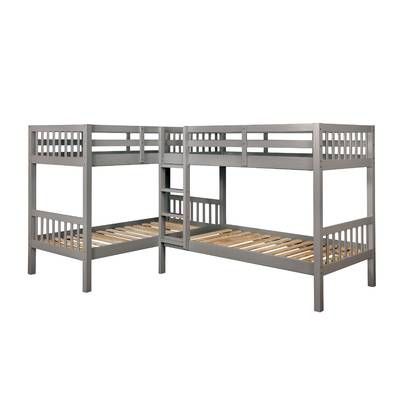 Chelsea Home Twin over Twin Bunk Bed & Reviews | Wayfair Bunk Bed Designs For Teens, Bunk Beds Design, Safe Bunk Beds, Triple Bed, Bunk Bed Rooms, Triple Bunk Beds, Bunk Bed Ideas, Bunk Beds Built In, Triple Bunk