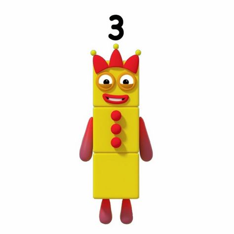 Numberblock Three - YouTube Number Blocks Cake Topper Printable, Numberblocks Birthday Party, Numberblocks Birthday, Block Birthday Party, Baby Birthday Party Theme, Number Blocks, Simple Birthday Party, Baby Event, Kids Background