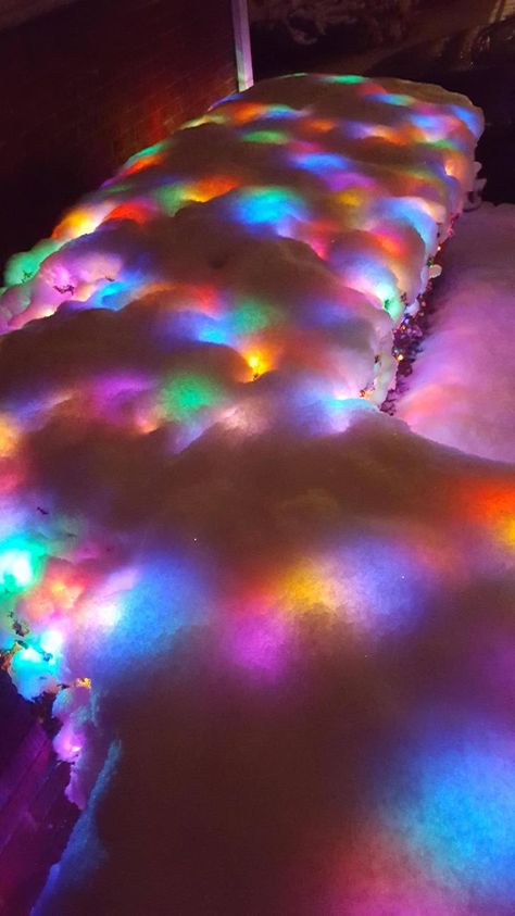 Christmas lights under the snow - Cupcakes!  It's the first thing I thought of! Christmas Lights Wallpaper, Christmas Light Installation, Hanging Christmas Lights, Christmas Feeling, Christmas Scenes, Noel Christmas, Christmas Aesthetic, Christmas Joy, Cozy Christmas