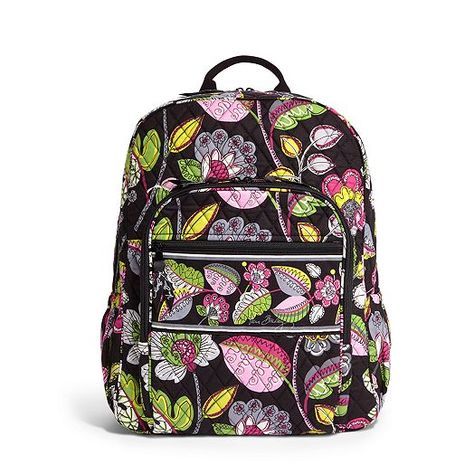 Campus Backpack in Moon Blooms Vera Bradley Prints, Animal Print Shirt Dress, Vera Bradley Backpack Campus, Paisley Quilt, Knapsack Bag, Tech Backpack, Campus Backpack, Quilted Backpack, Backpack Brands