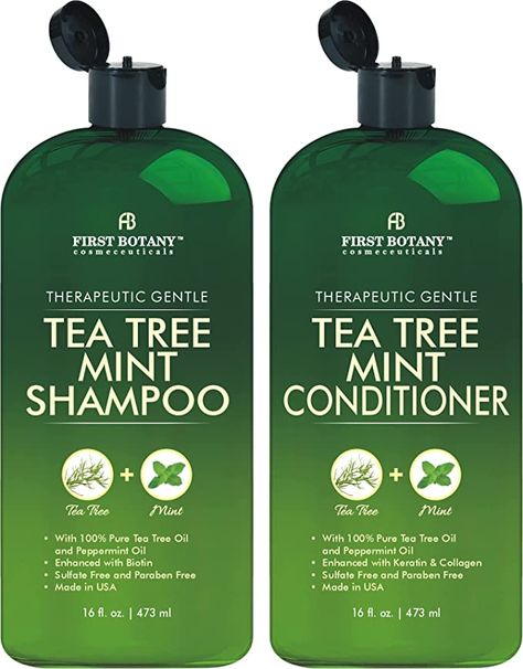 Mint Shampoo And Conditioner, Tea Tree Mint Shampoo, Tea Tree Oil Shampoo, Mint Shampoo, Tea Tree Shampoo, Shampoo And Conditioner Set, Hair Growth Shampoo, Scalp Oil, Peppermint Tea